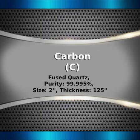 Carbon (C) Sputtering Targets, indium, Purity: 99.999%, Size: 2'', Thickness: 0.125''